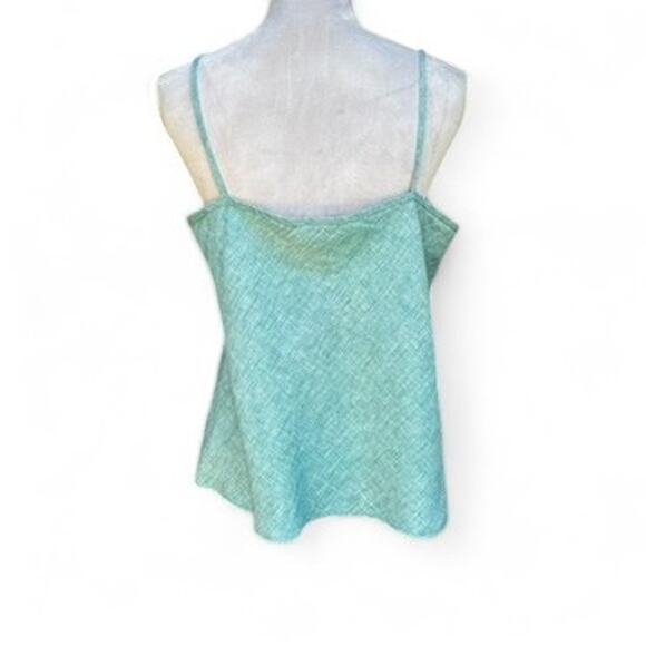 BRYN WALKER 100% Linen Tank Top Blue Aqua Spaghetti‎ Strap Cami USA Made M - Picture 3 of 6